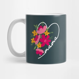 Mama Heart Floral Gift for Mom Mug